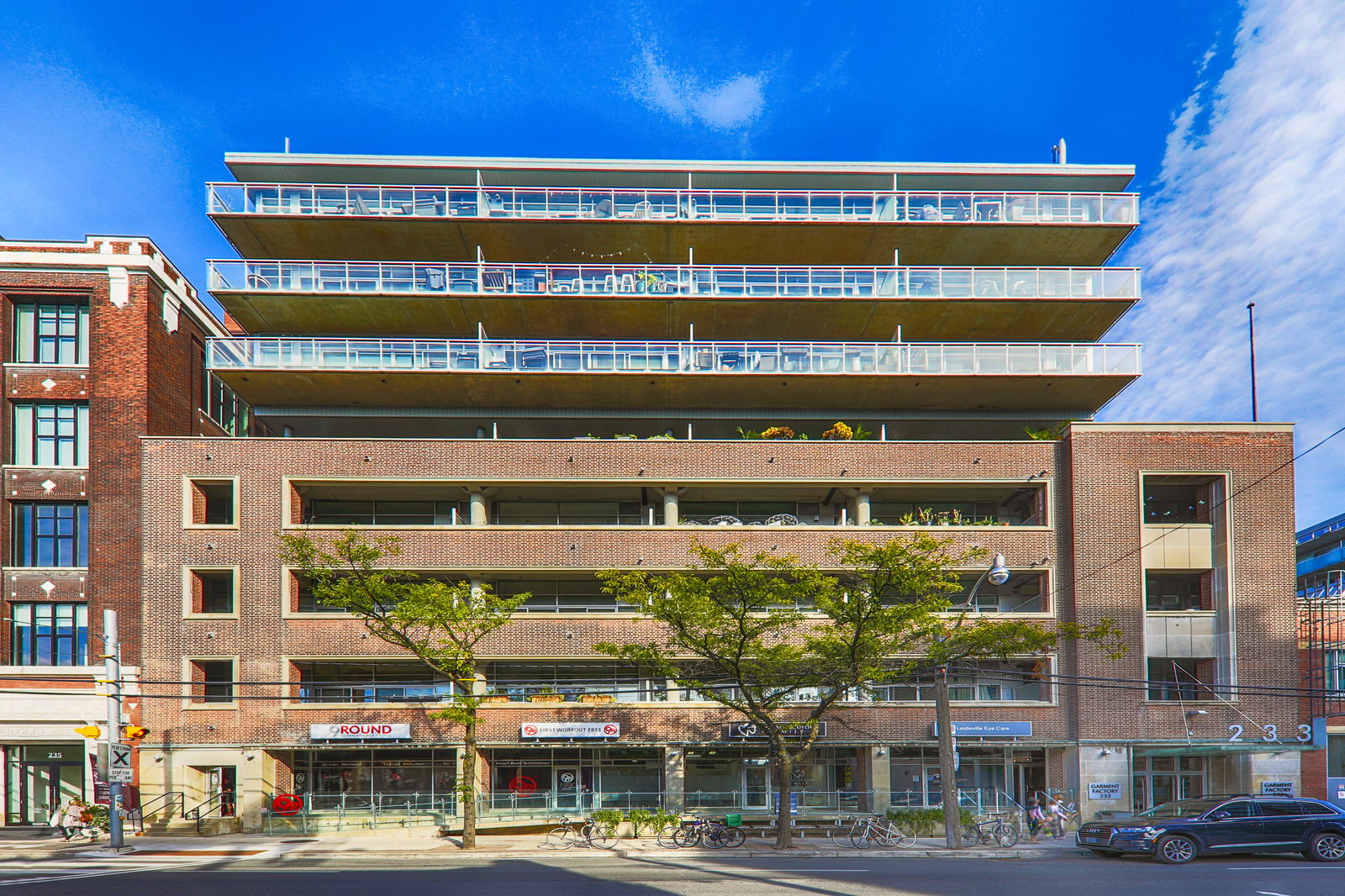 Exterior Facade — Garment Factory Lofts, East End, Toronto