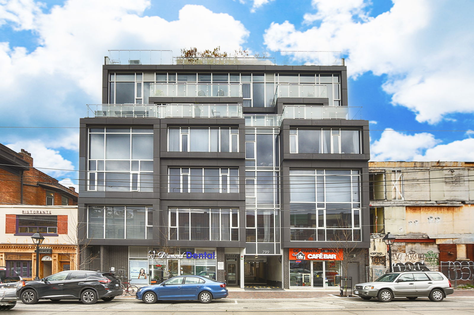 Exterior Facade — Cube Lofts, West End, Toronto