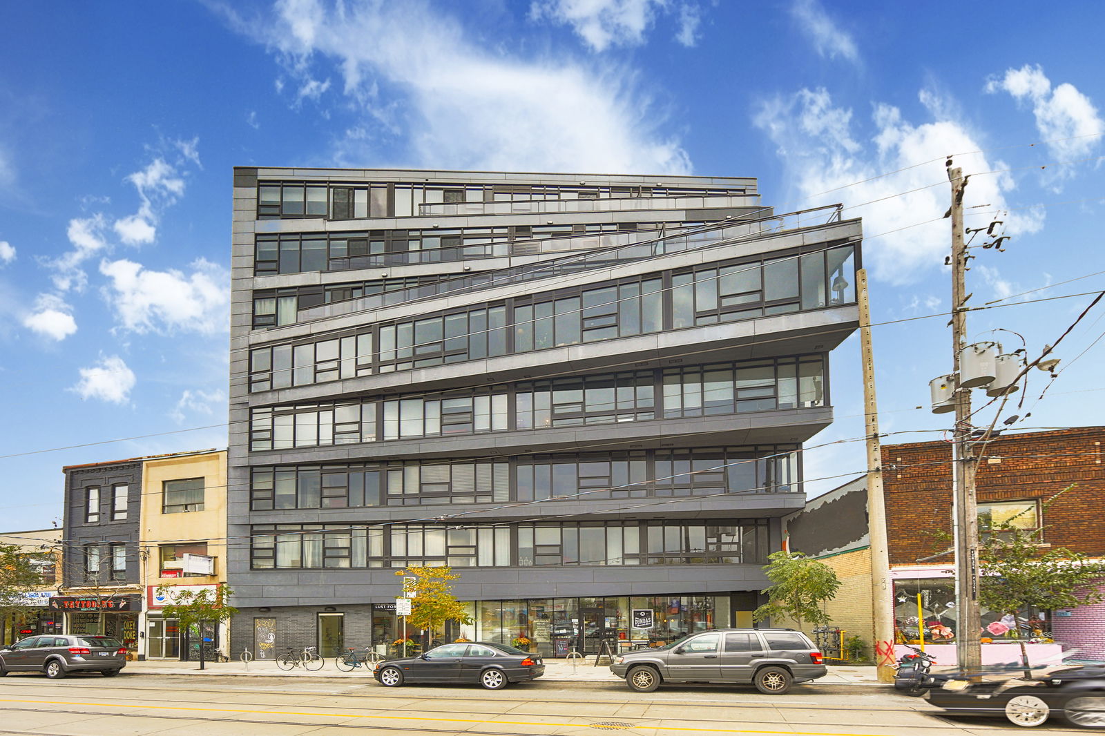 Exterior Facade — Abacus Lofts, West End, Toronto